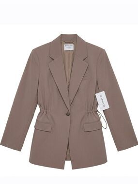 NWT Size 2 MVP Blazer High-Performance Tech Twill Perfectly Oversized Fit Beige
